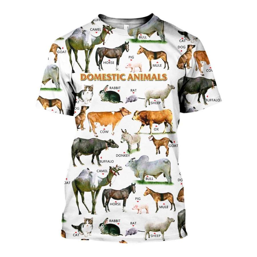 3D All Over Printed Farm Animals Shirts And Shorts