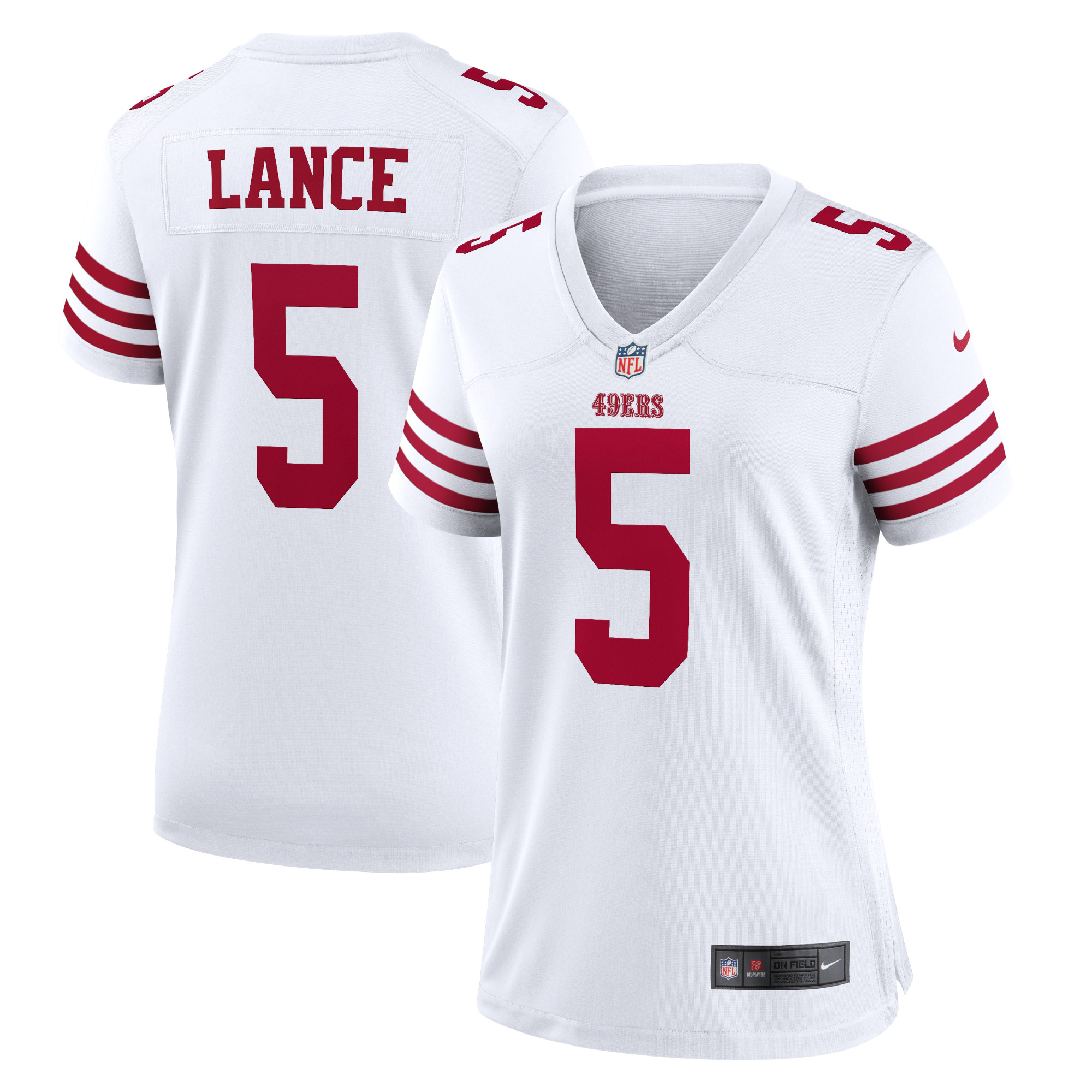 Women’s San Francisco 49ers Trey Lance White Player Jersey 2