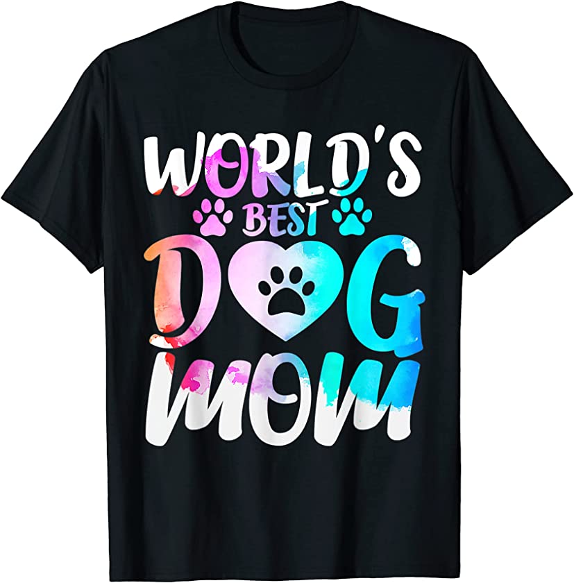 World’s Best Dog Mom Paw Heart Puppy Mother Mama T-Shirt