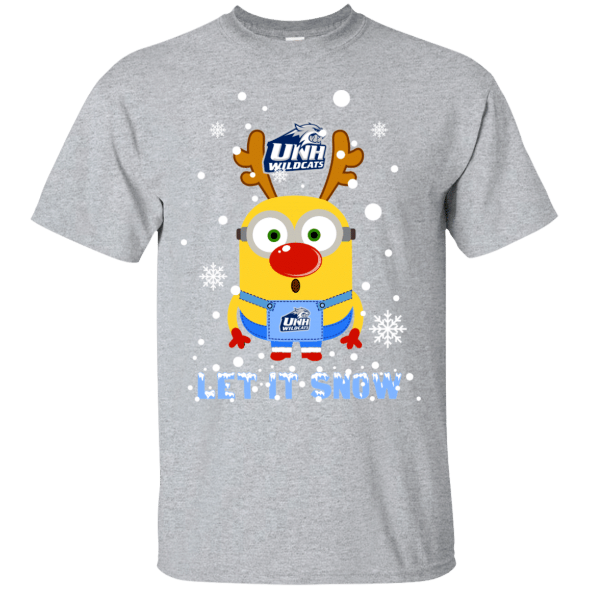 Check out this awesome Minion New Hampshire Wildcats Ugly Christmas Sweaters Let It Snow Ultra Cotton T-Shirt