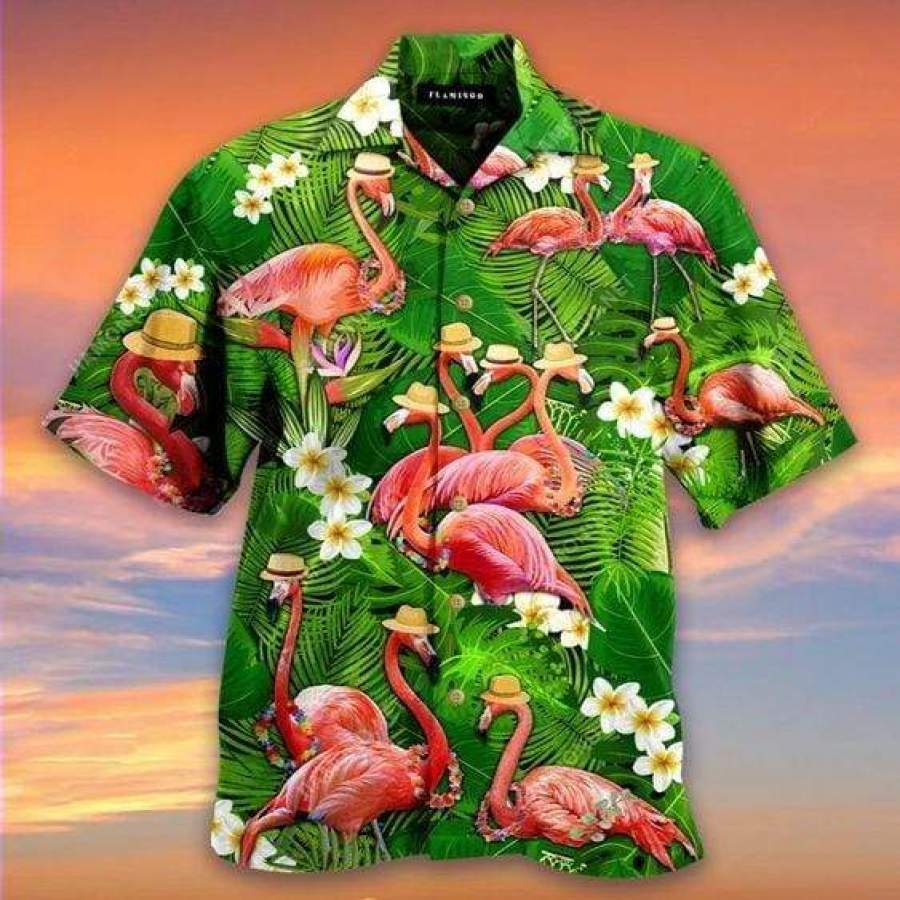 Hawaii Aloha Shirts Flamingo Stand Tall And Be Fabulous Ha76749