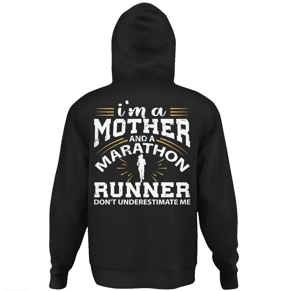 Mother And Marathon Runner Shirt Funny Mom Gift Hoodie Print On Back