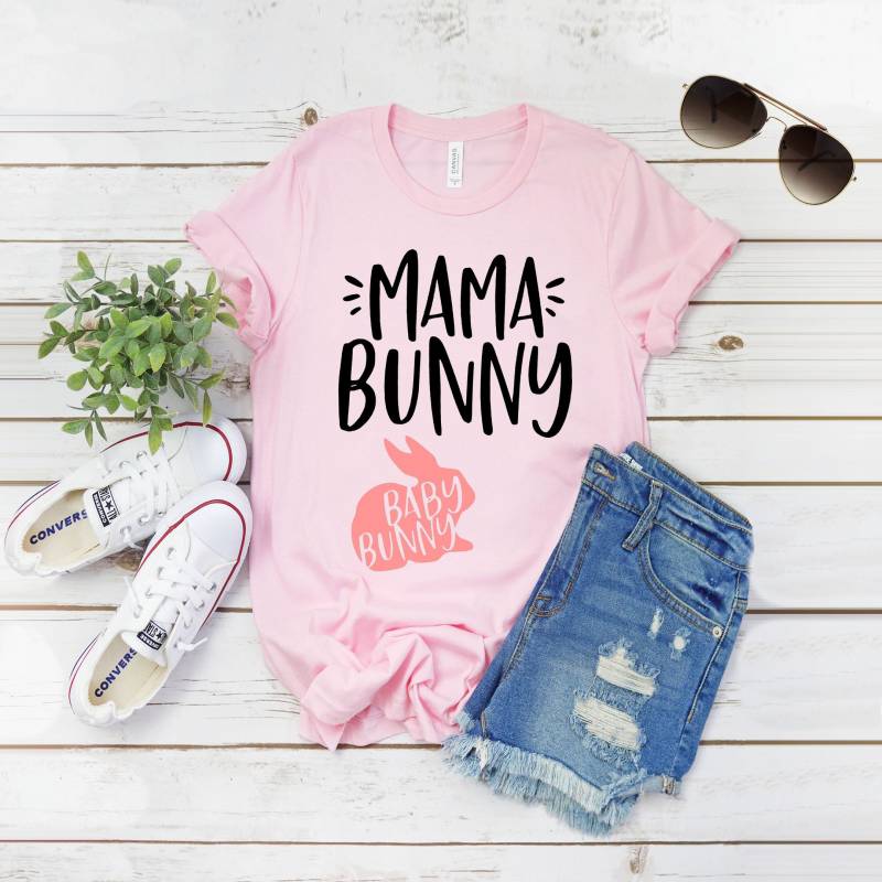 Crushtee Pregnancy Announcement Shirt, Mama Bunny Shirt, Mama to be shirt, I’m pregnant, Baby Announcement Shirt, Pregnancy Reveal Long Sleeve Hoodie