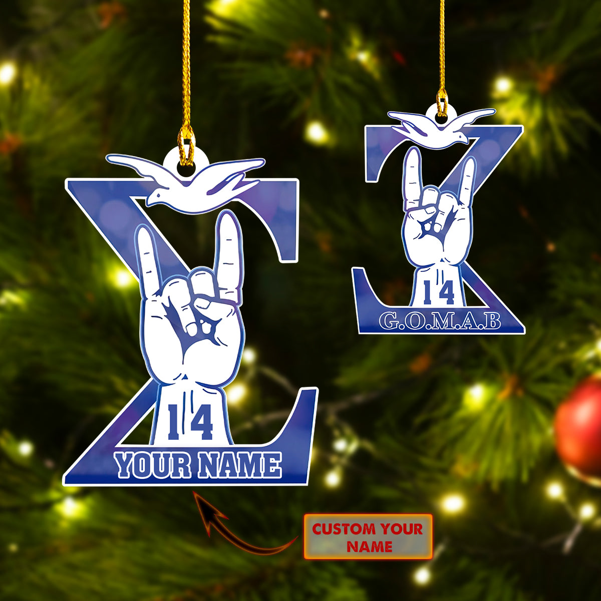 Phi Beta Sigma – Custom Shaped Ornament – Qb95