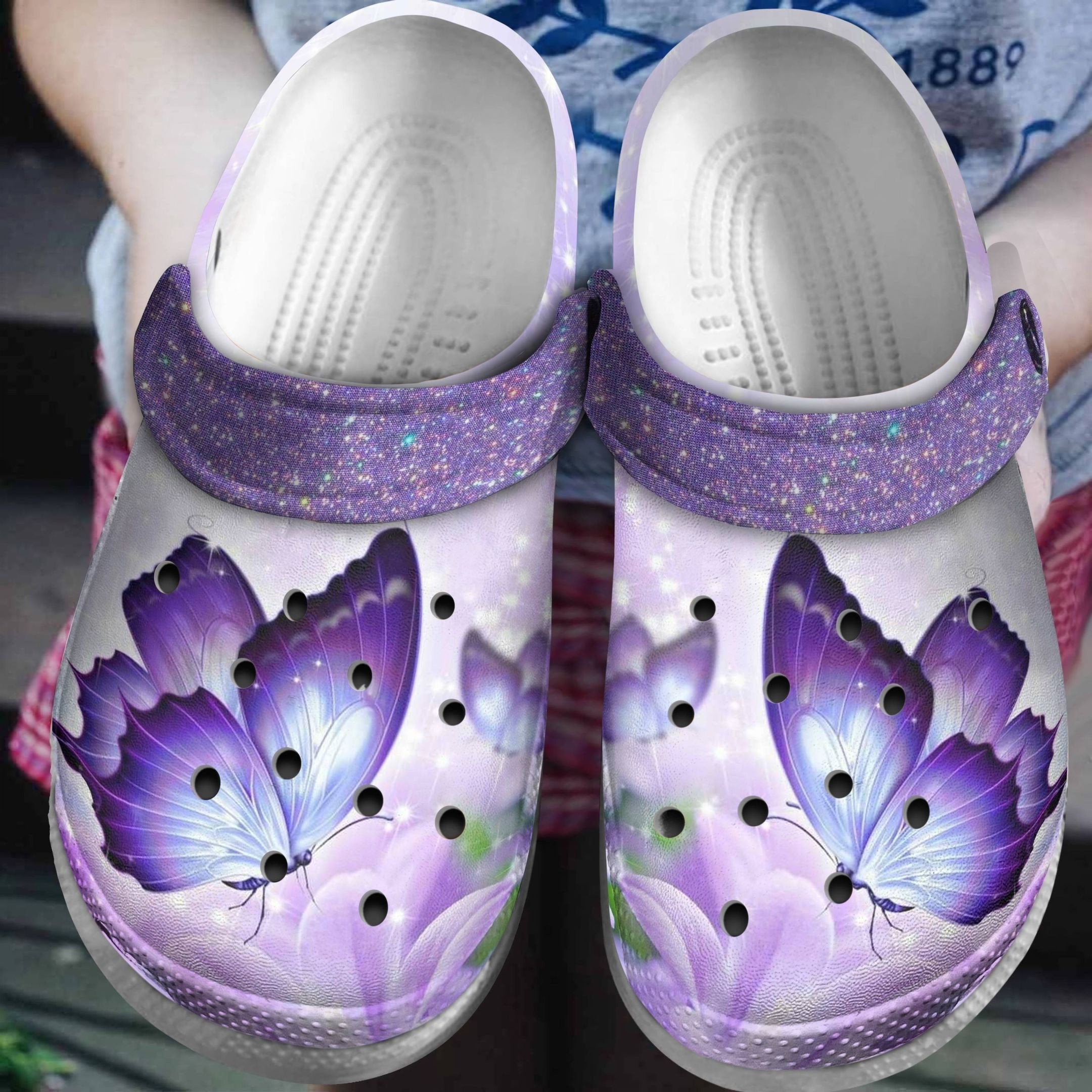 Sparkling Butterfly Shoes Crocs Clogs Birthday Gifts For Daughter ...