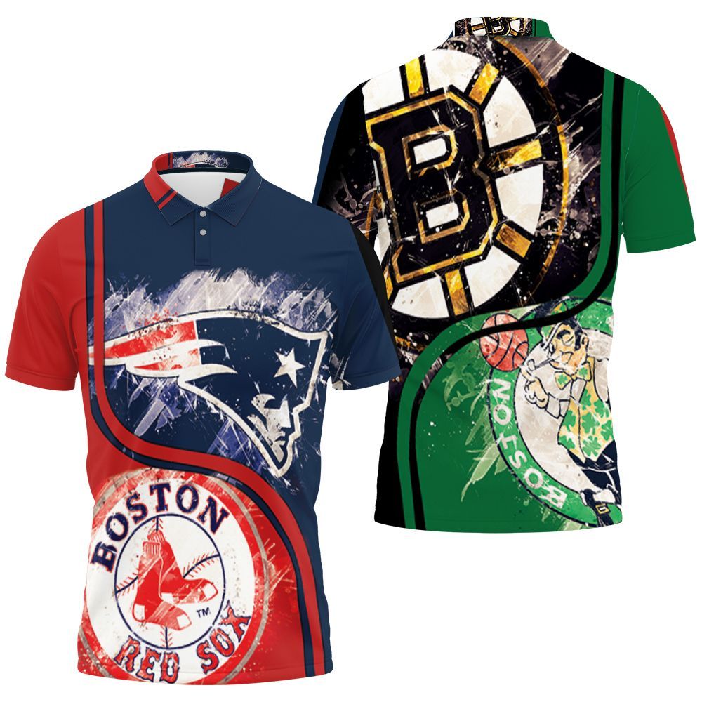 Boston Red Sox New England Patriots Boston Bruins Boston Celtic 3D Jersey Polo Shirt All Over Print Shirt 3D T-Shirt