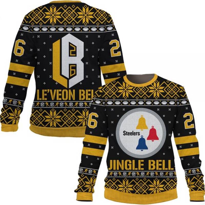 Jingle Le’Veon Bell Nfl Christmas Ugly Sweatshirt/Hoodie/Hooded Blanket Pittburgh Steelers