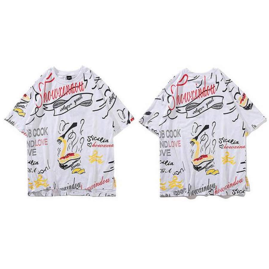 Men Hip Hop Casual Tops Tees Black Summer Street wear T shirt Over sized