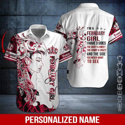 February Girl Custom Name Hawaii Shirt For Men Women Ha16830