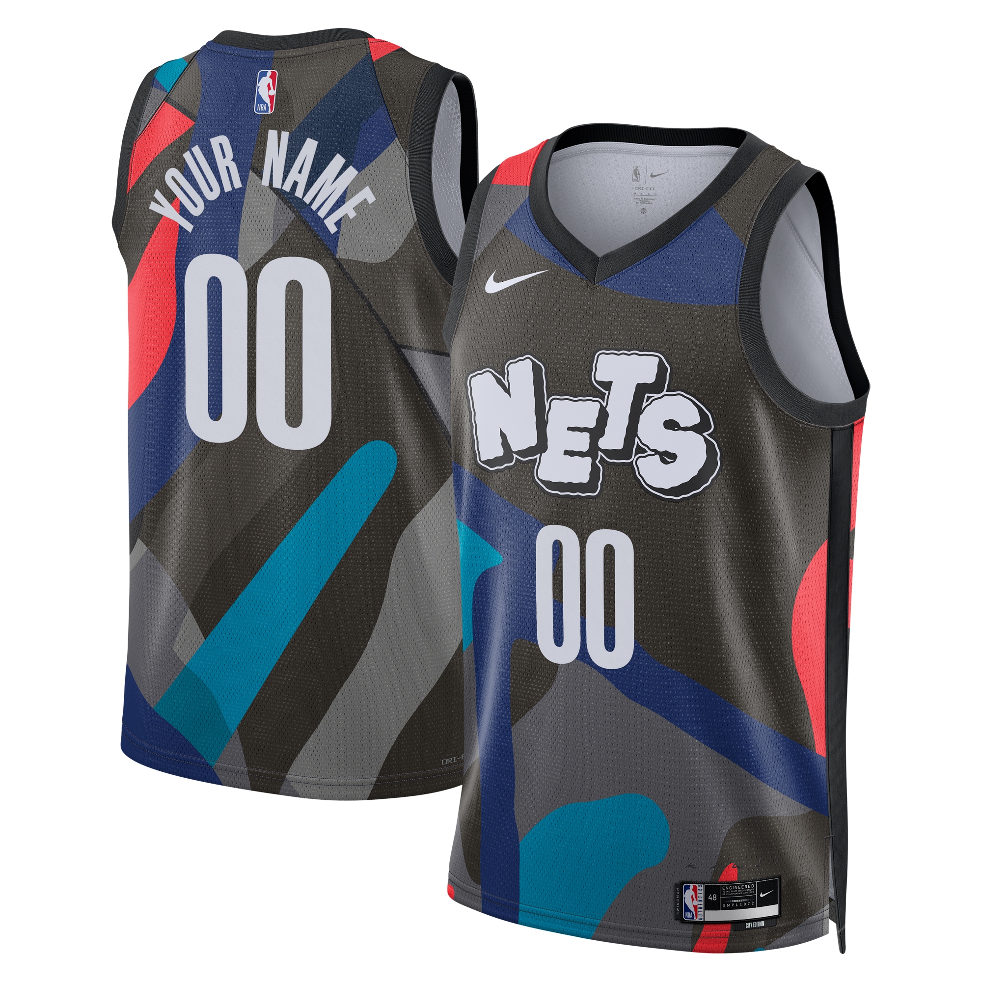 Brooklyn Nets Unisex 2023/24 Custom Swingman Jersey – Black – City Edition