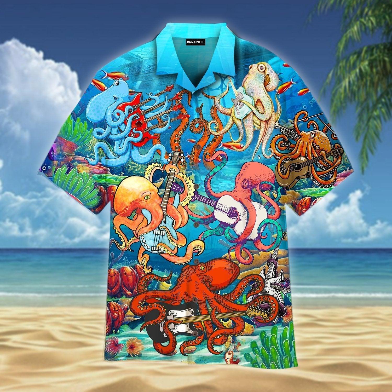 Octopus Playing Guitar Hawaii Shirt For Men And Women Ha62834