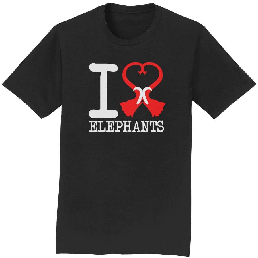 I Heart Elephants – Adult Unisex T-Shirt