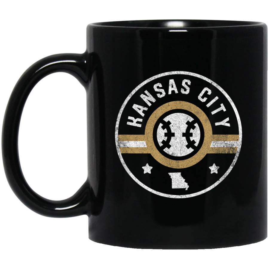 Kansas City Baseball Stars and Stripes Missouri Outline Mug