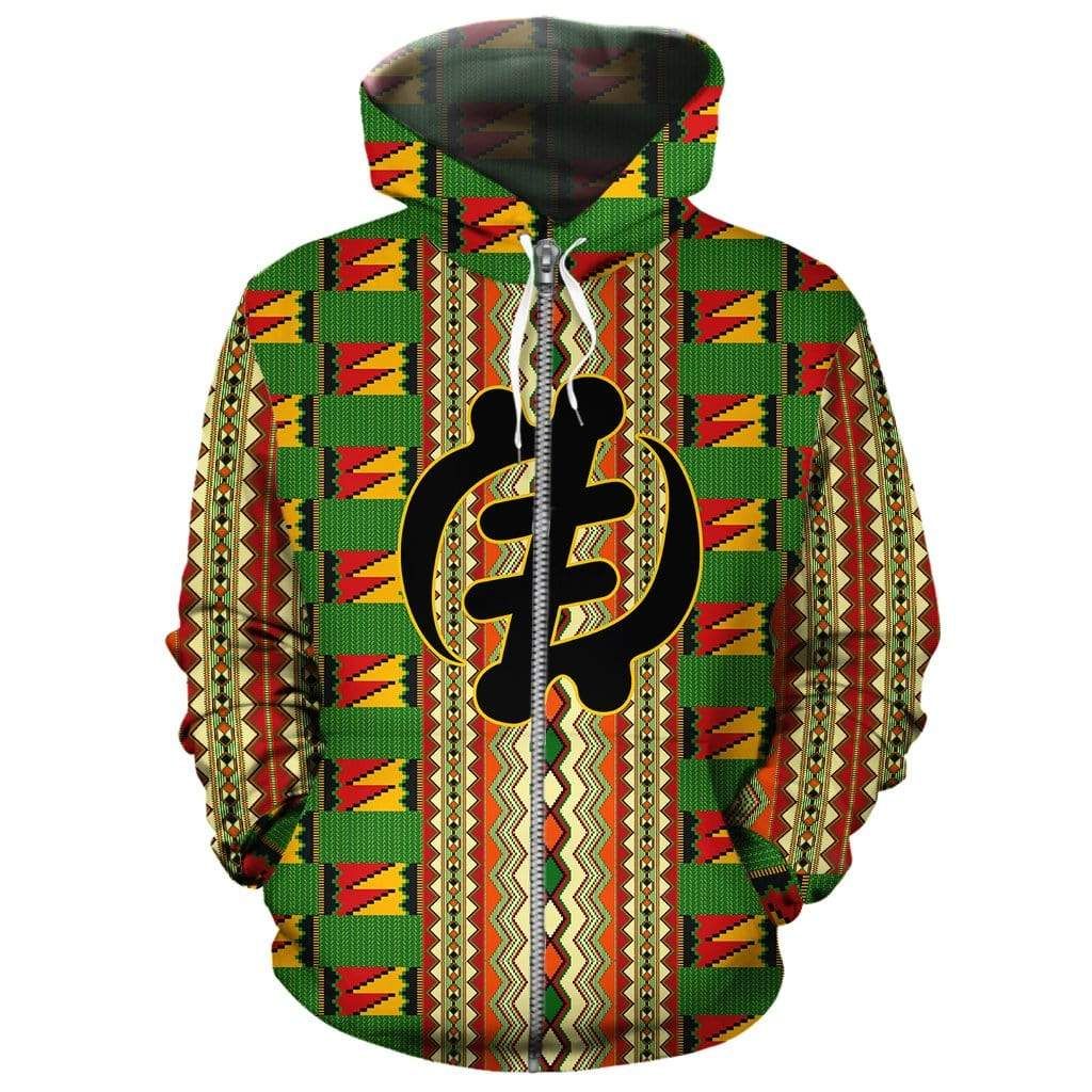 Forbescloth Hoodie – Gye Nyame Kente Zip Hoodie J7