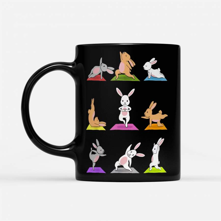 Bunny Yoga Funny Meditation – Black Mug