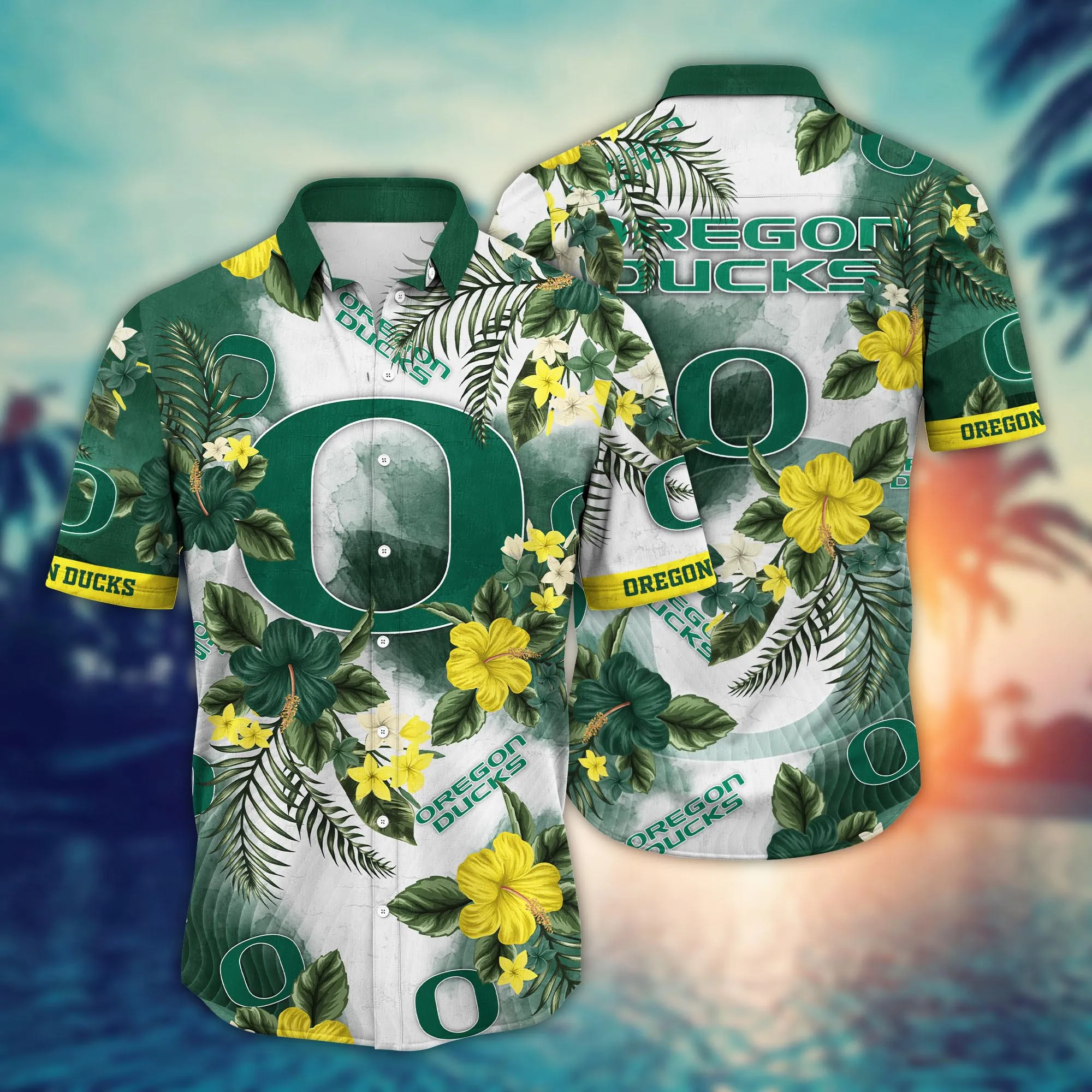 Oregon Ducks NCAA Hawaiian Shirt Sea Shorestime Aloha Shirt