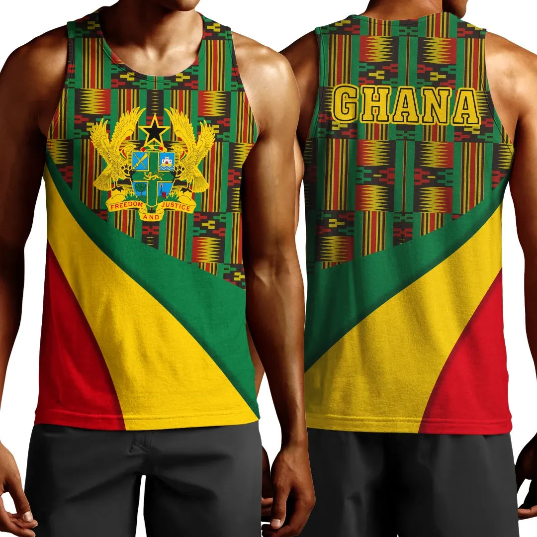 Greeklife Men’S Tank Top – Ghana Flag Kente Men’S Tank Top – Bend Style