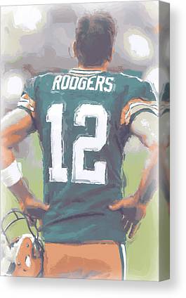 1 Green Bay Packers Aaron Rodgers Joe Hamilton Canvas Print