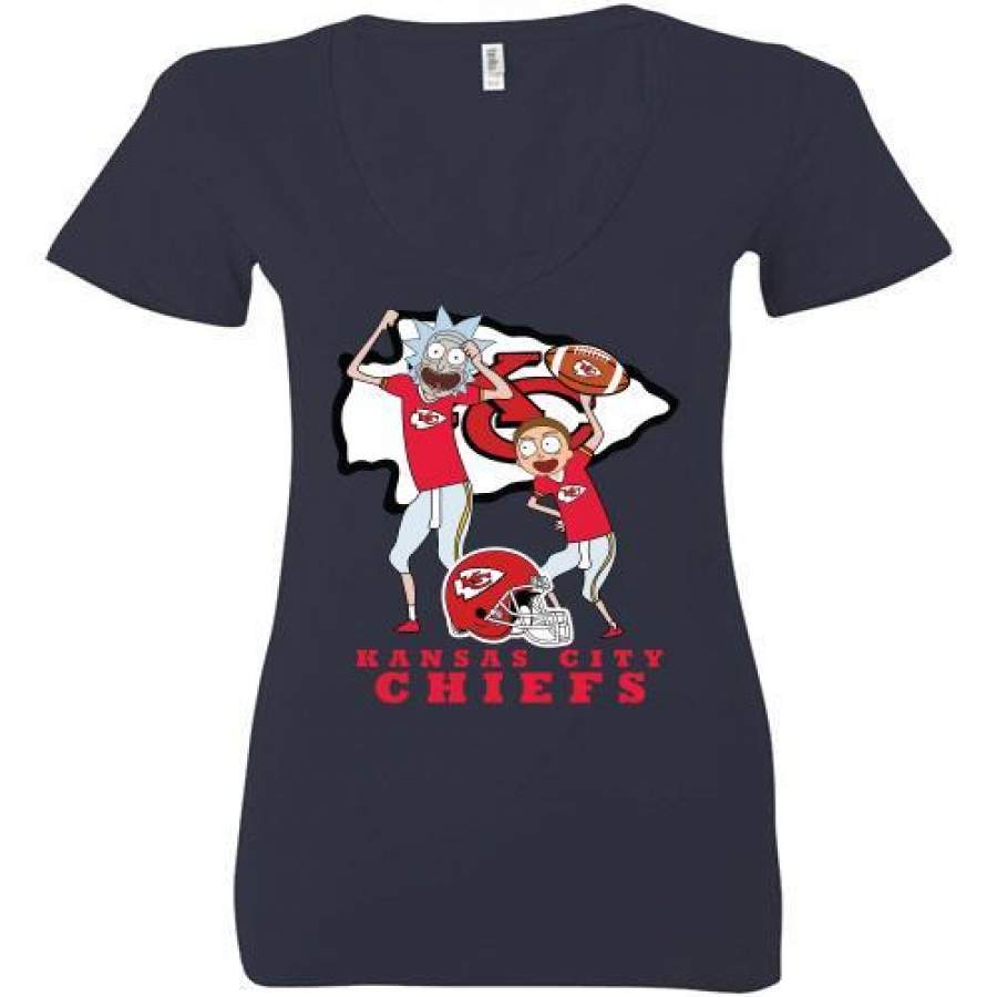 Kansas city chiefs Rick and morty Ladies Deep V-Neck