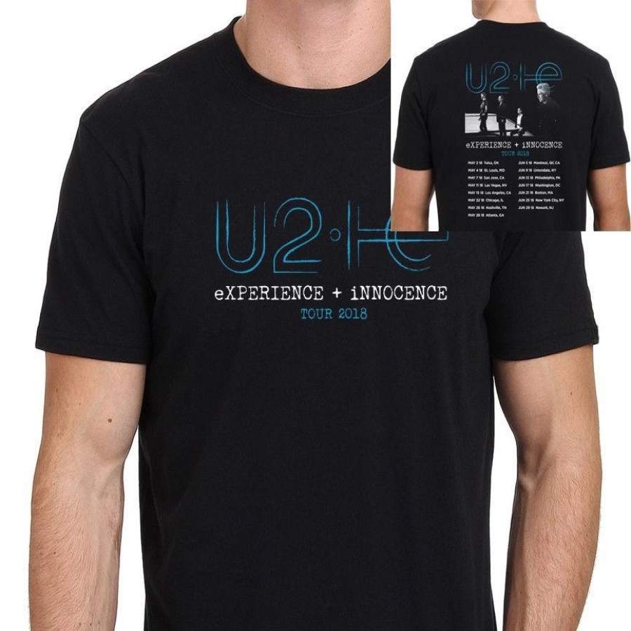 Men’s Fashion T-Shirt U2 EXPERIENCE INNOCENCE TOUR 2018 T-Shirt Men Casual T Shirts