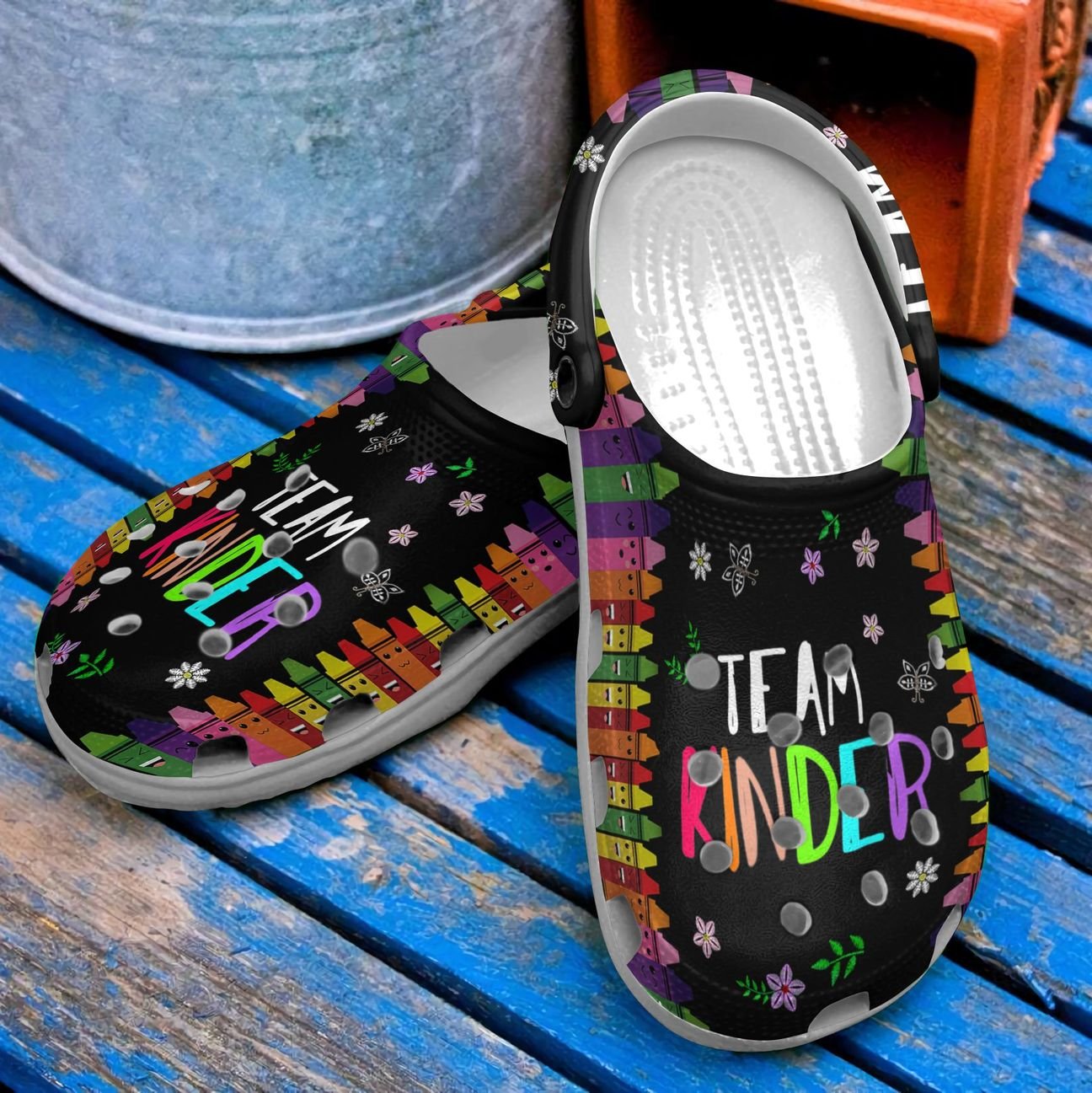 Teacher Personalized Clog, Custom Name, Text, Color, Number Fashion Style For Women, Men, Kid, Print 3D Team Kinder