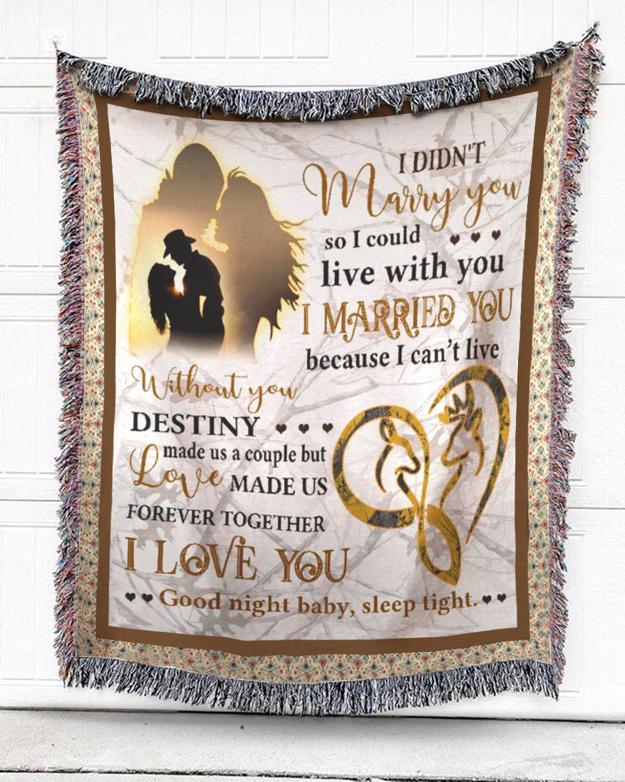 Woven Throw For Husband And Wife Wedding Anniversary Gift, Love Made Us Together, Cotton Blanket