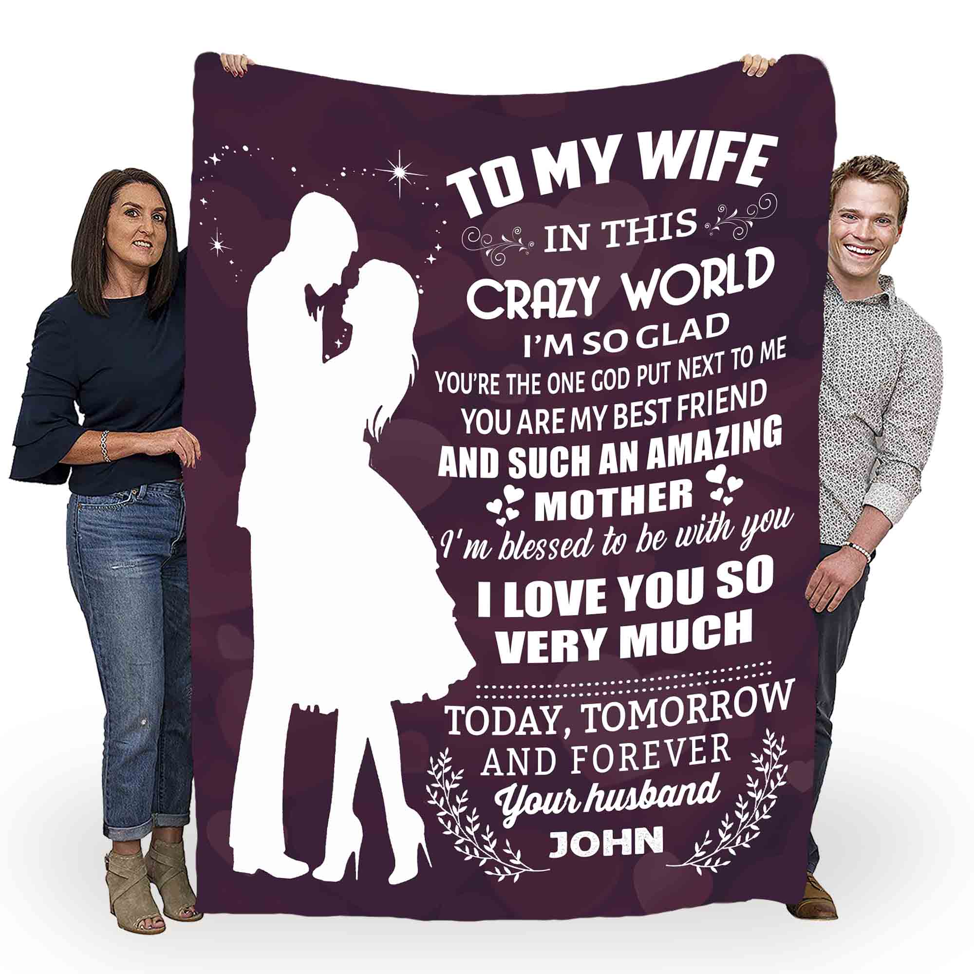 To My Wife- I’M Blessed To Be With You Customized Blanket For Wife