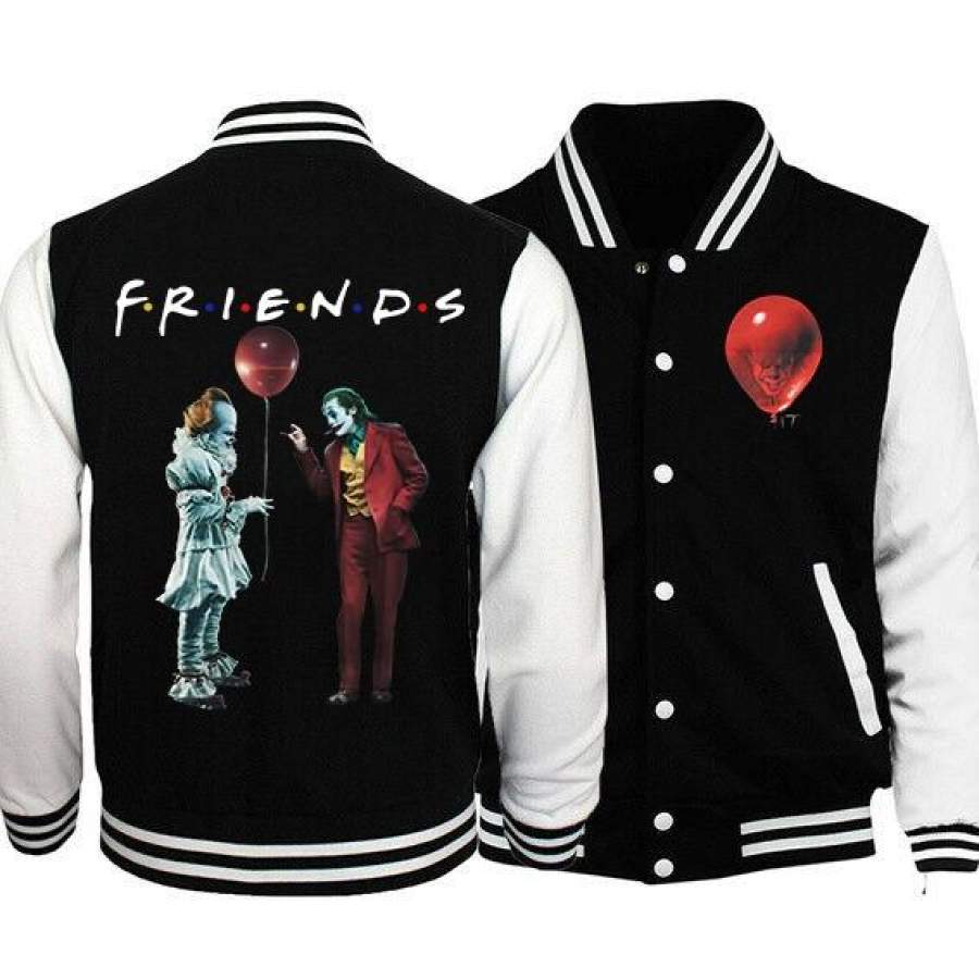 Pennywise With Joker Friends TV Show Baseball Jacket Sweatshirt T-Shirt