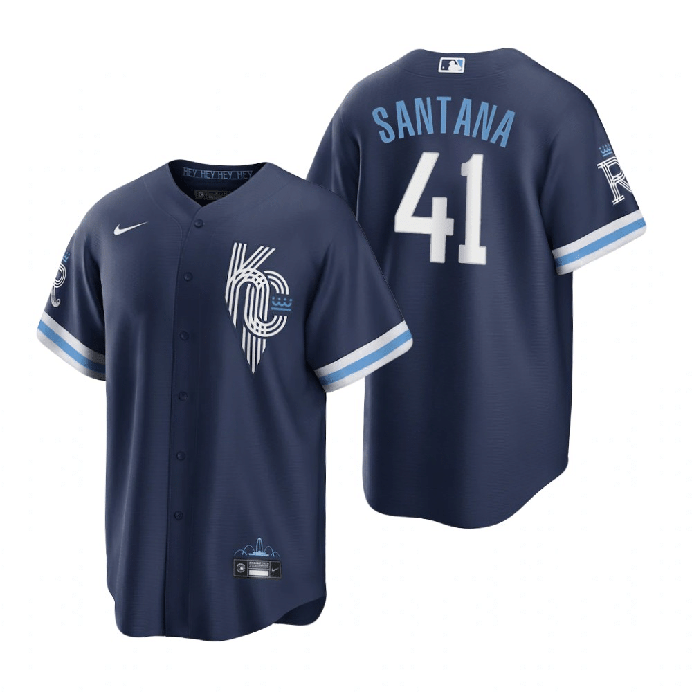 Carlos Santana Kansas City Royals 2022 City Connect Navy Baseball Player Jersey