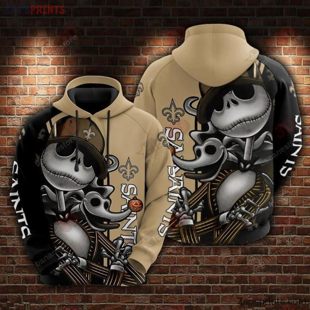 New Orleans Saints Jack Skellington 3 D Hoodie V17 Gift For Fan Football Lovers