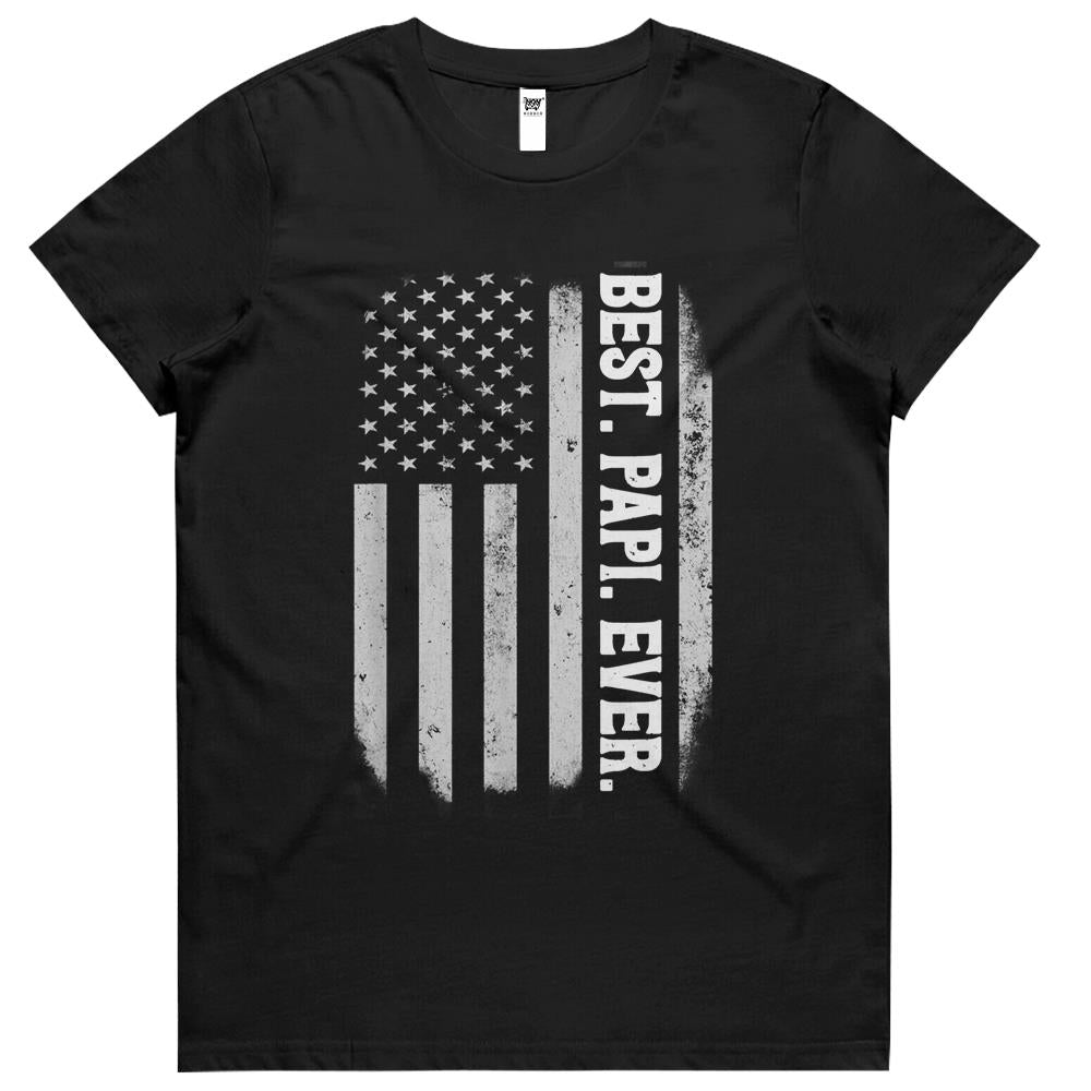 Best Pap Pap Ever Vintage American Flag Father’s Day Womens Tshirts