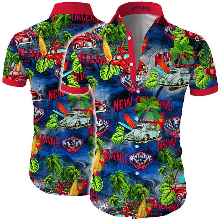 New Orleans Pelicans Hawaii Shirt Tropical Flower Short Sleeve Slim Fit Body Ha91629