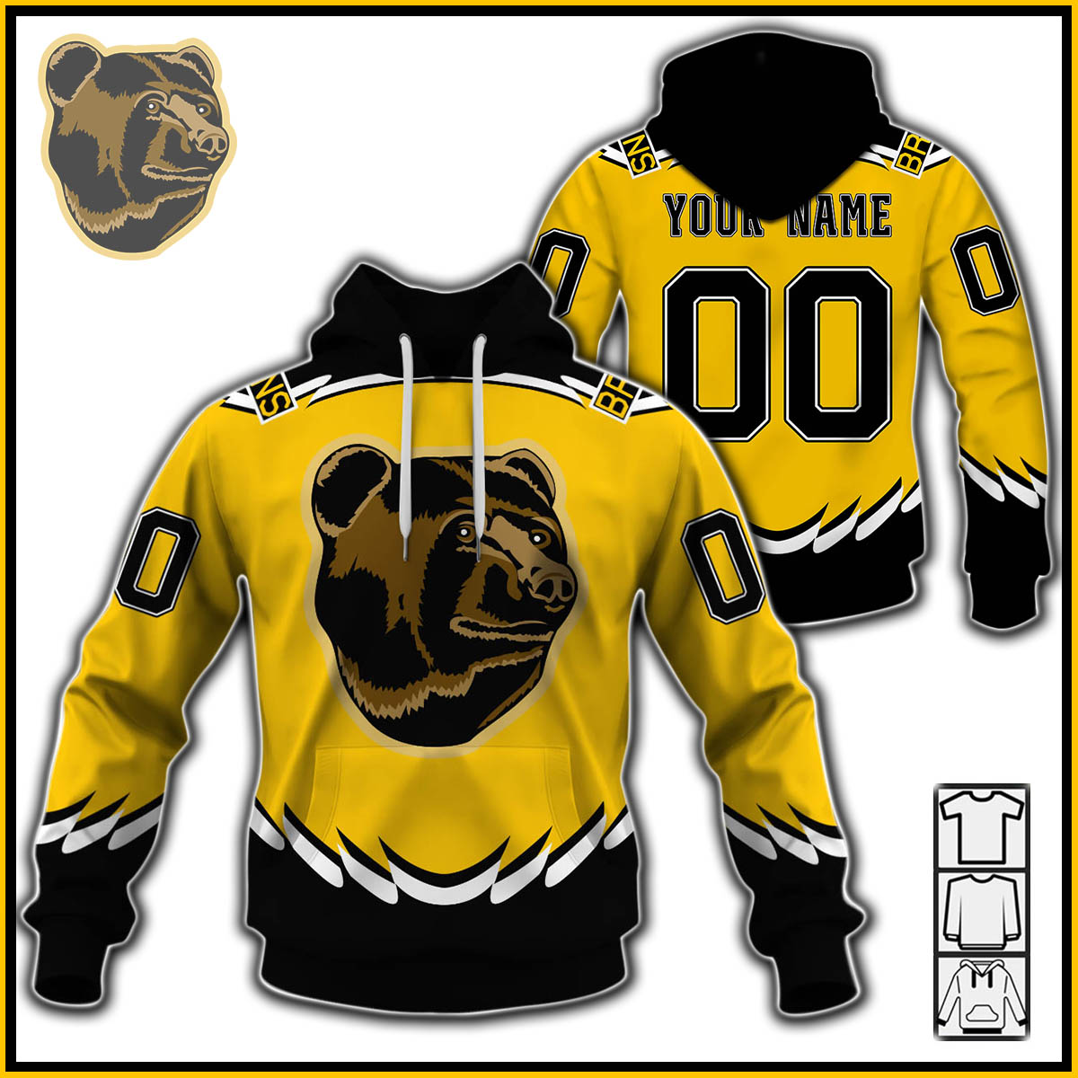 Boston Bruins Custom Name Number 1995 1996 2005 2006 Vintage Alt Jersey Pullover Hoodie