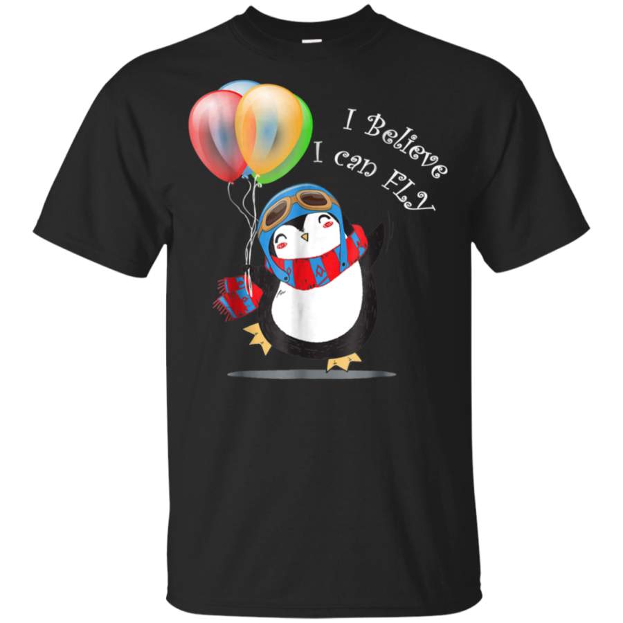 AGR Funny Penguin – Cute Believe I Can Fly Shirt G200B Gildan Youth Ultra Cotton T-Shirt