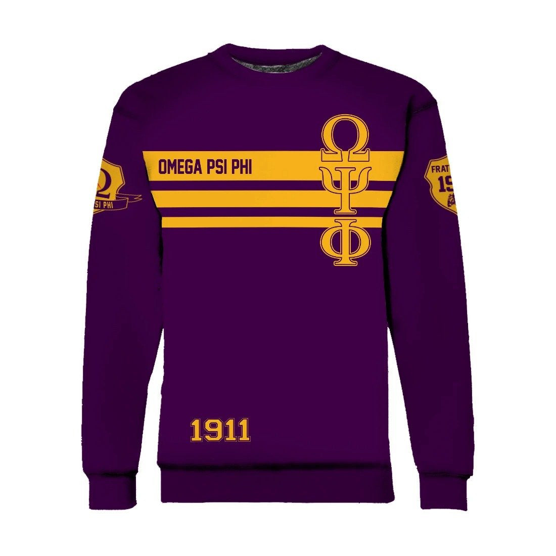 Fraternity Sweatshirt – Omega Psi Phi Line Straight Style Crewneck Sweatshirt