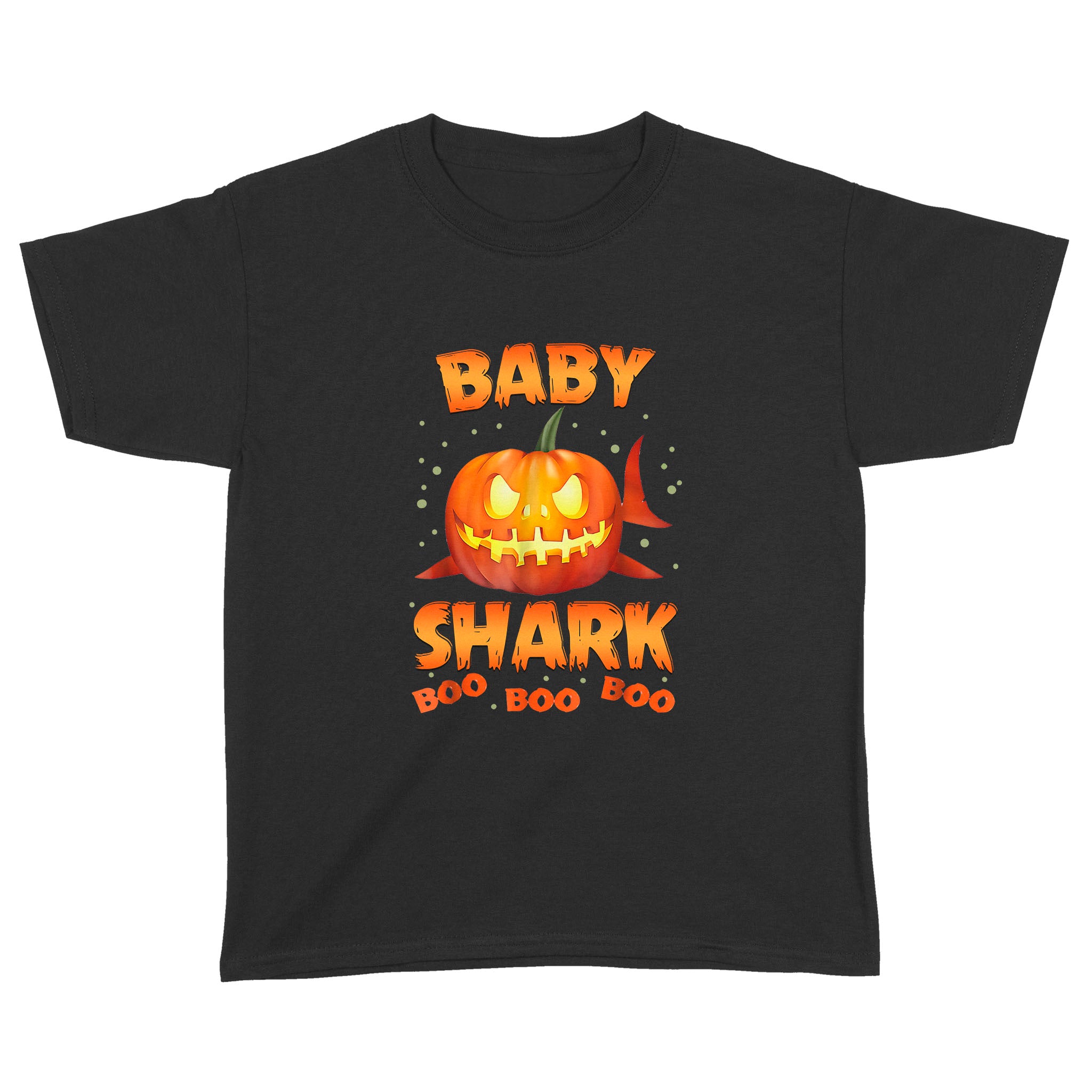 Cute Funny Pumpkin Baby Shark Doo Doo Doo Halloween Costume Shark Family Printed Standard Youth T-Shirt Design – Iph2010