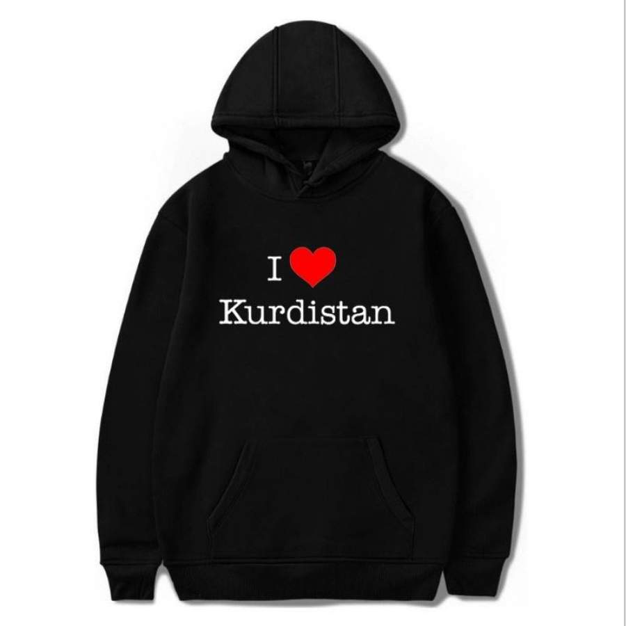 I Love Kurdistan Men Long Sleeve Hoodie Size S To 3Xl