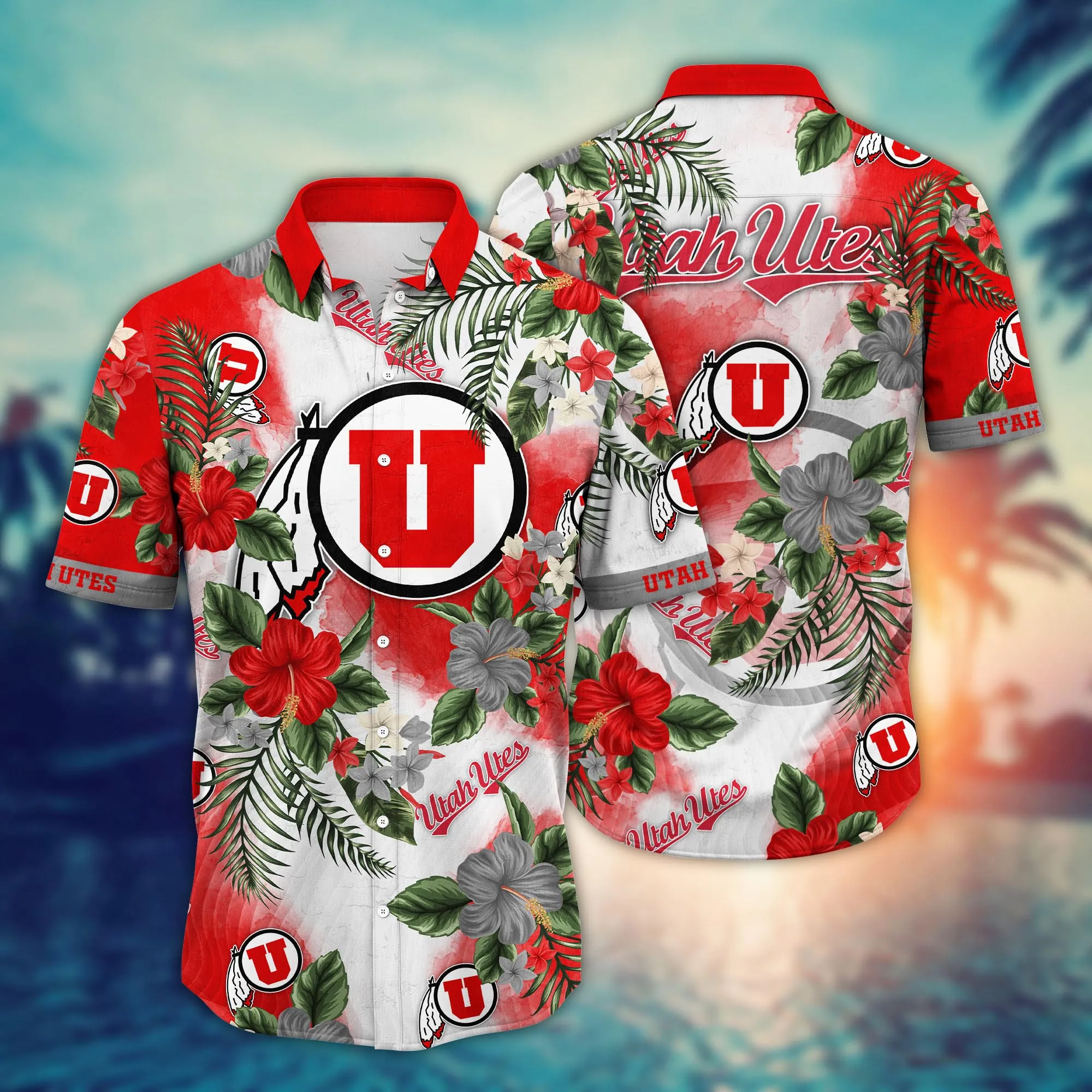 Utah Utes NCCA Hawaiian Shirt Blooming Flowerstime Aloha Shirt