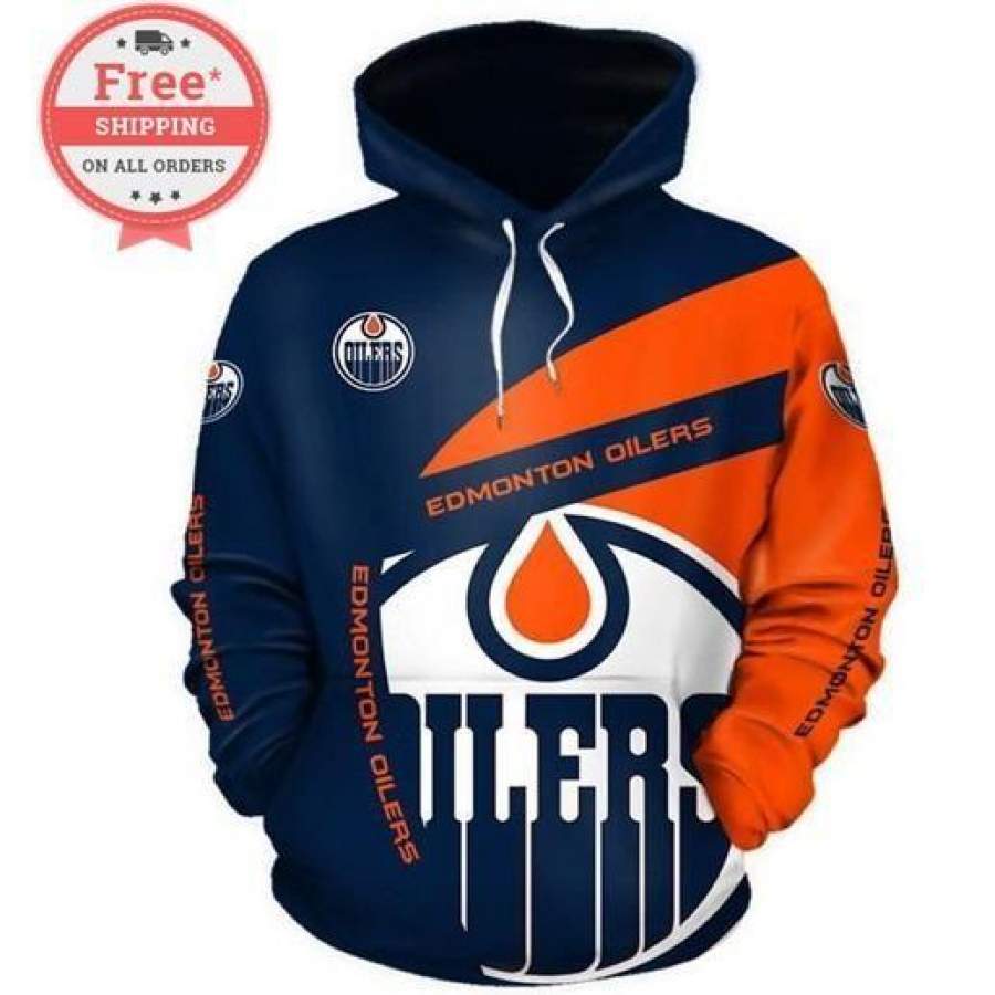 Edmonton Oilers Hockey Team Hoodie Unisex 3D All Over Print