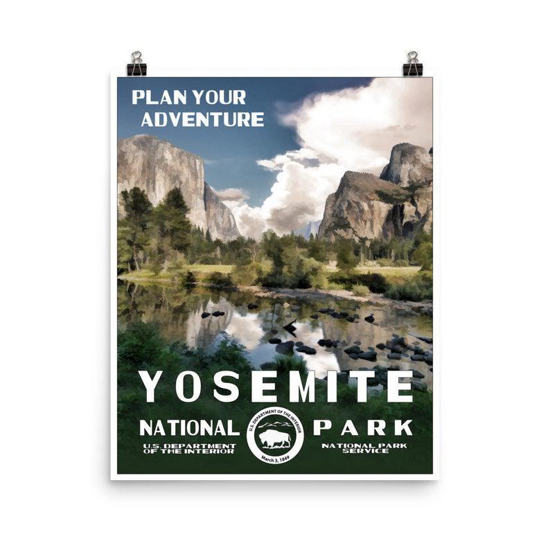 Poster Canvas Yosemite – Plan Your Adventure Poster, Gift For Hikers, Hiking Poster Wall Decor, Poster Gift Decor Home Decor Wall Art Visual Art