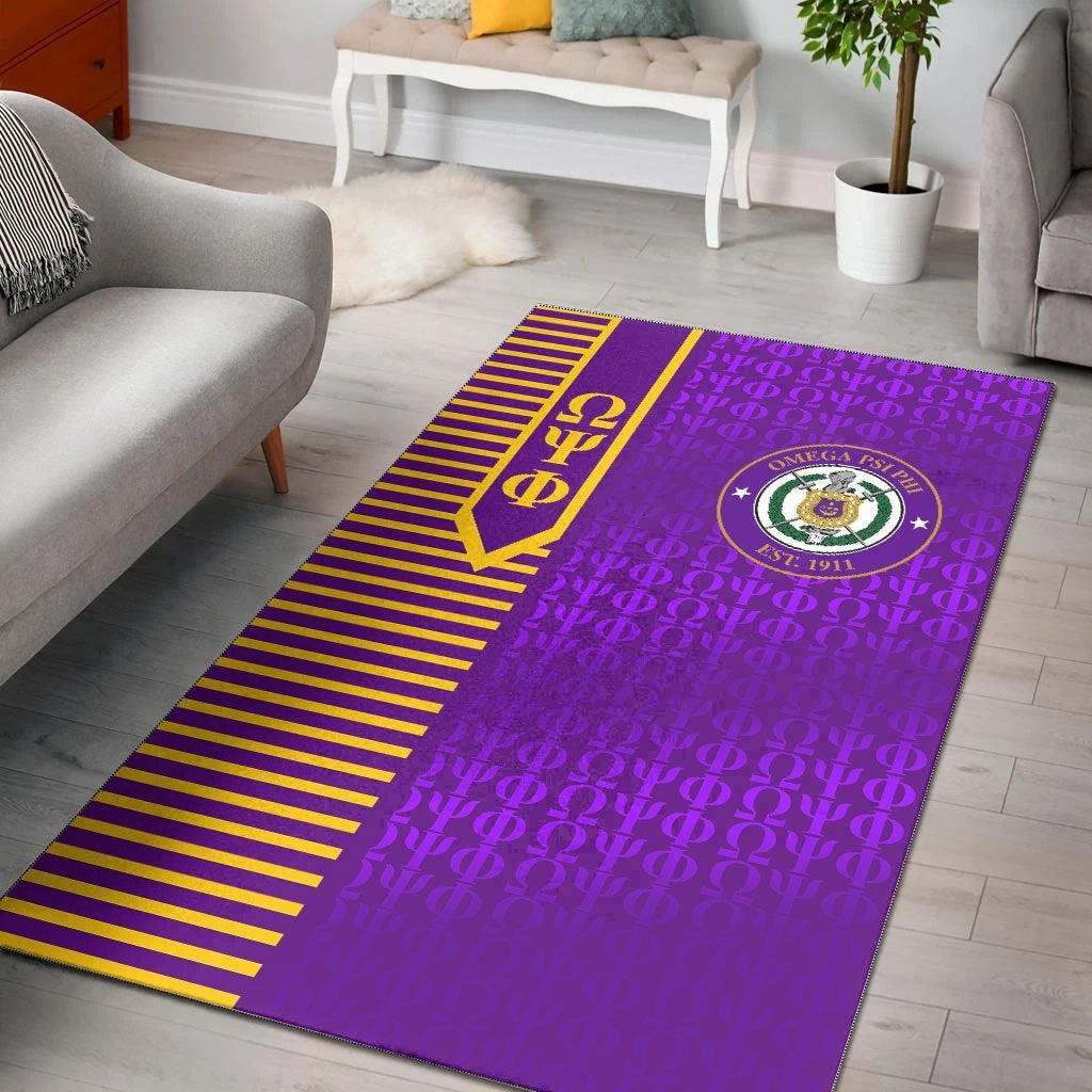 Wonderprint Area Rug Omega Psi Phi Simple Style Lt10