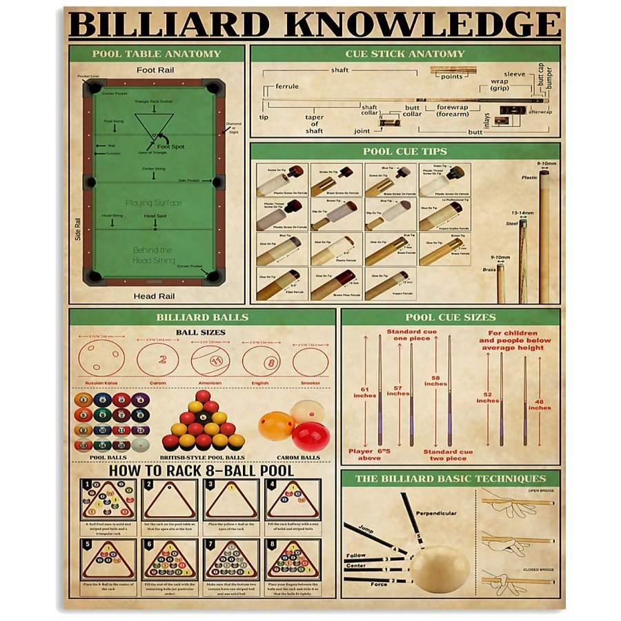 Billiard Knowledge Gifts For Billiard Lovers Vertical Poster