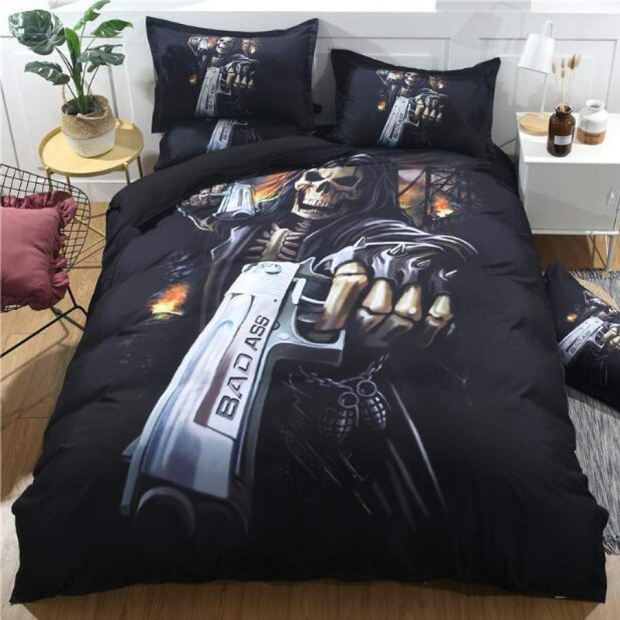 Badasskull 3D Customize Bedding Set Duvet Cover SetBedroom Set Bedlinen