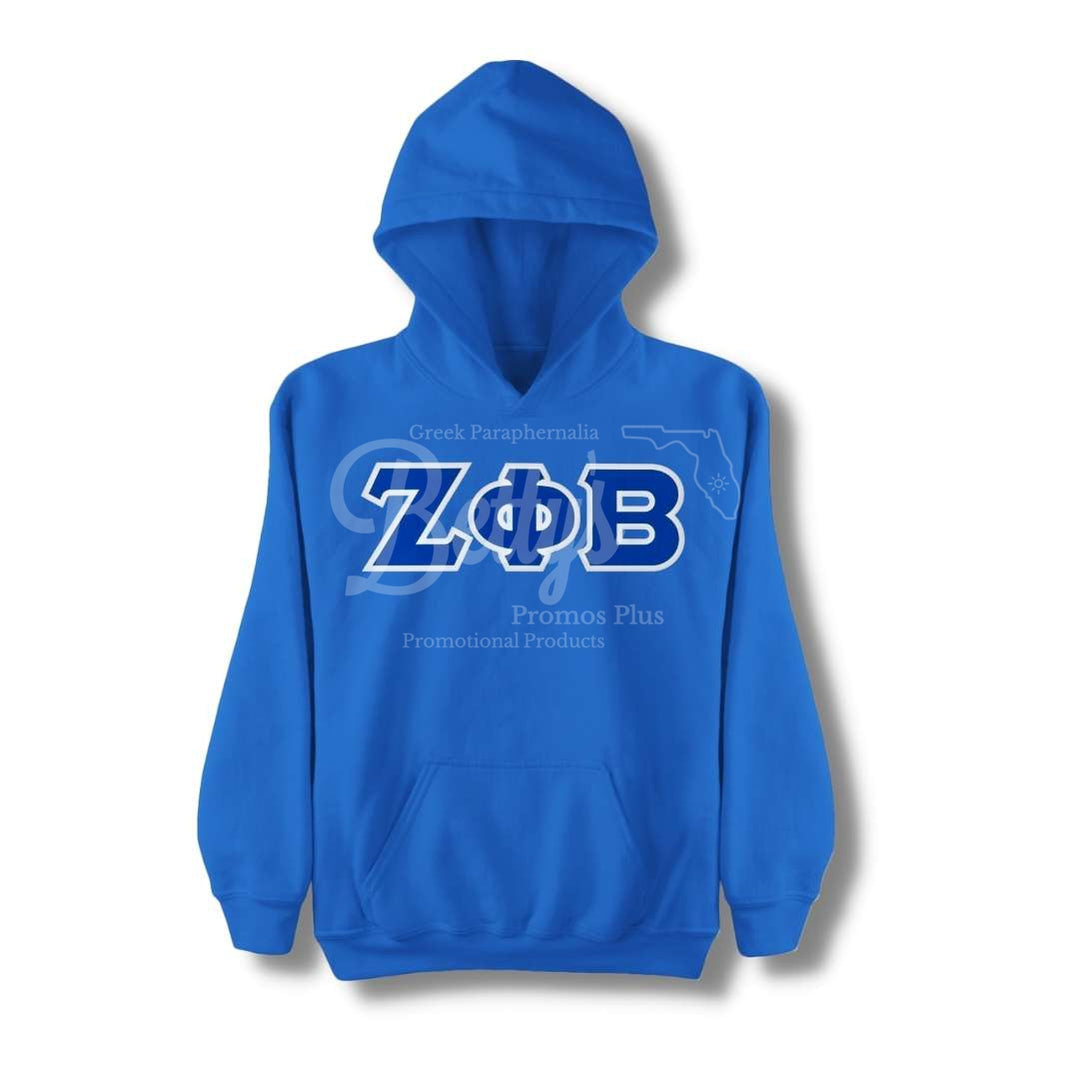 Zeta Phi Beta Ζφβ Greek Letter Double-Stitched Embroidered Hoodie