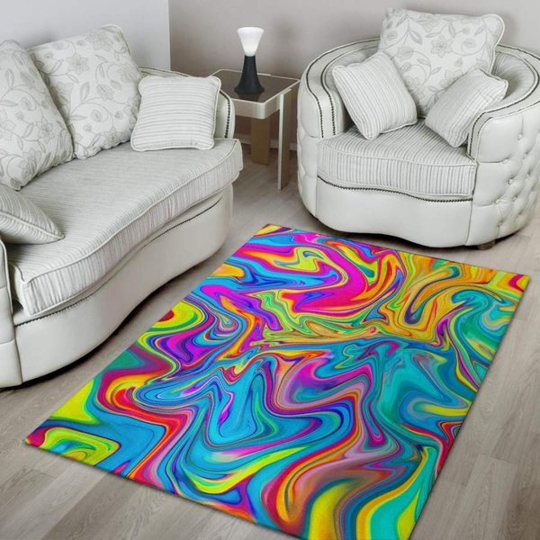 Abstract Mixing Ink Area Rug