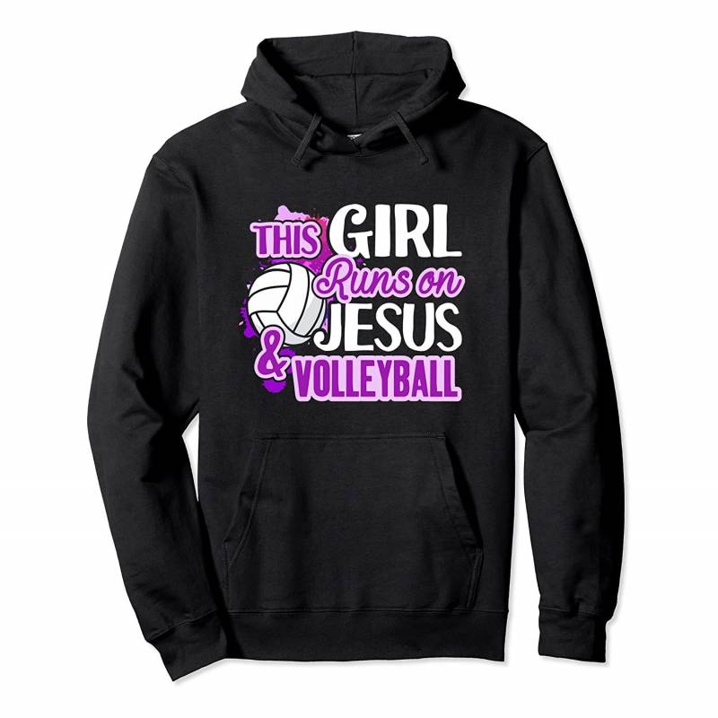 This Girl Runs On Jesus And Volleyball Christian Squad Gift Pullover Hoodie, T Shirt, Sweatshirt