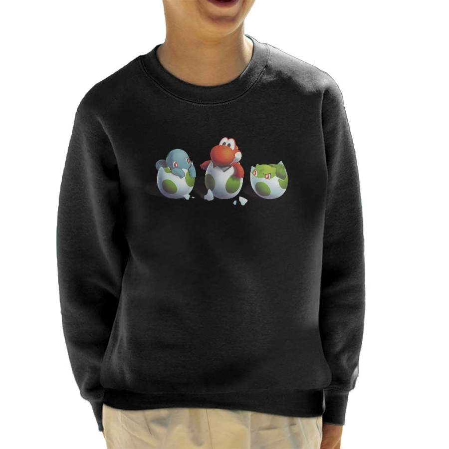 Super Mario Yoshis Island Hatching Pokemon Kid’s Sweatshirt