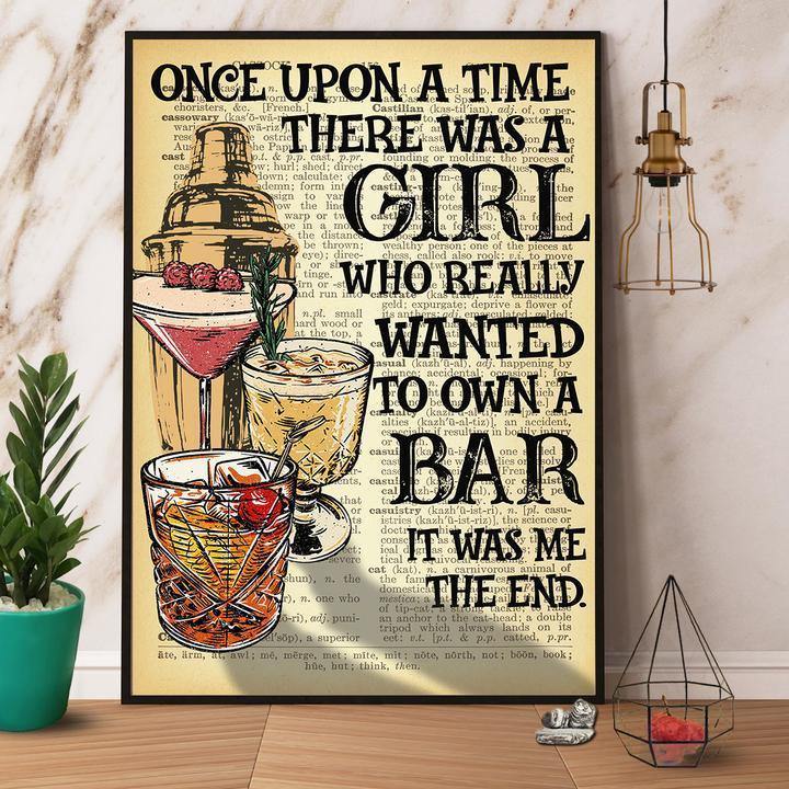 Wine There Was A Girl Who Really Wanted To Own A Bar Gift For Family Home Decor Matte Canvas Canvas Prints