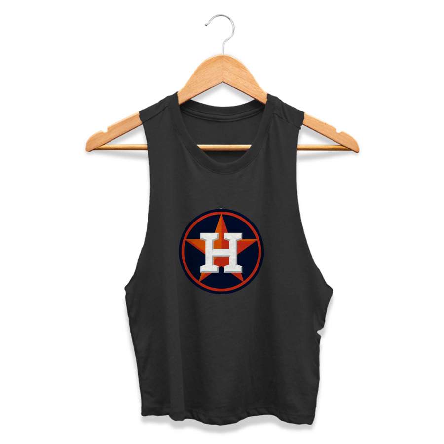 Houston Astros Retro Star World Series Champions Womans Crop Tanktop Tee