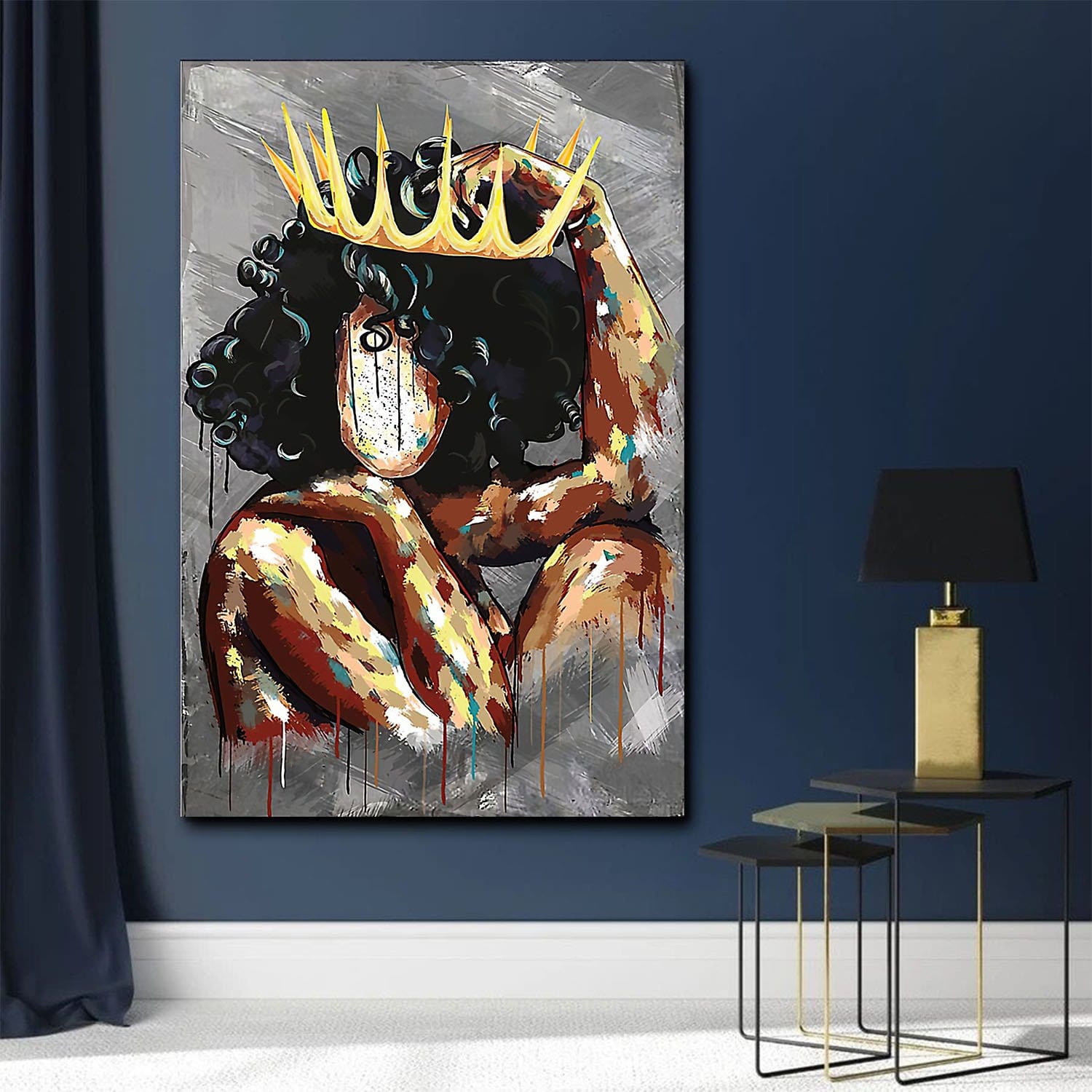 African American Art Poster Black Queen Minimalist Wall Art